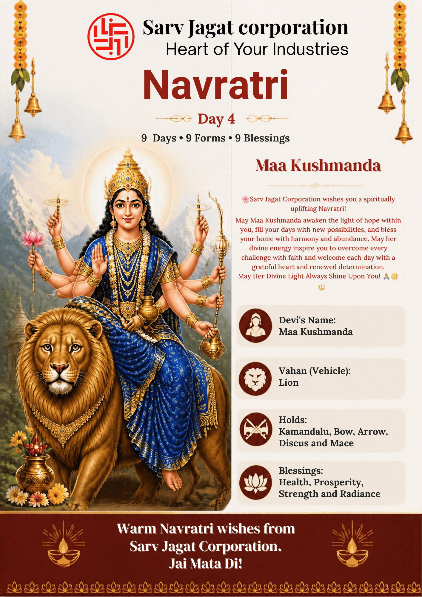 Navratri Day 4: Maa Kushmanda | Light, Energy & Prosperity