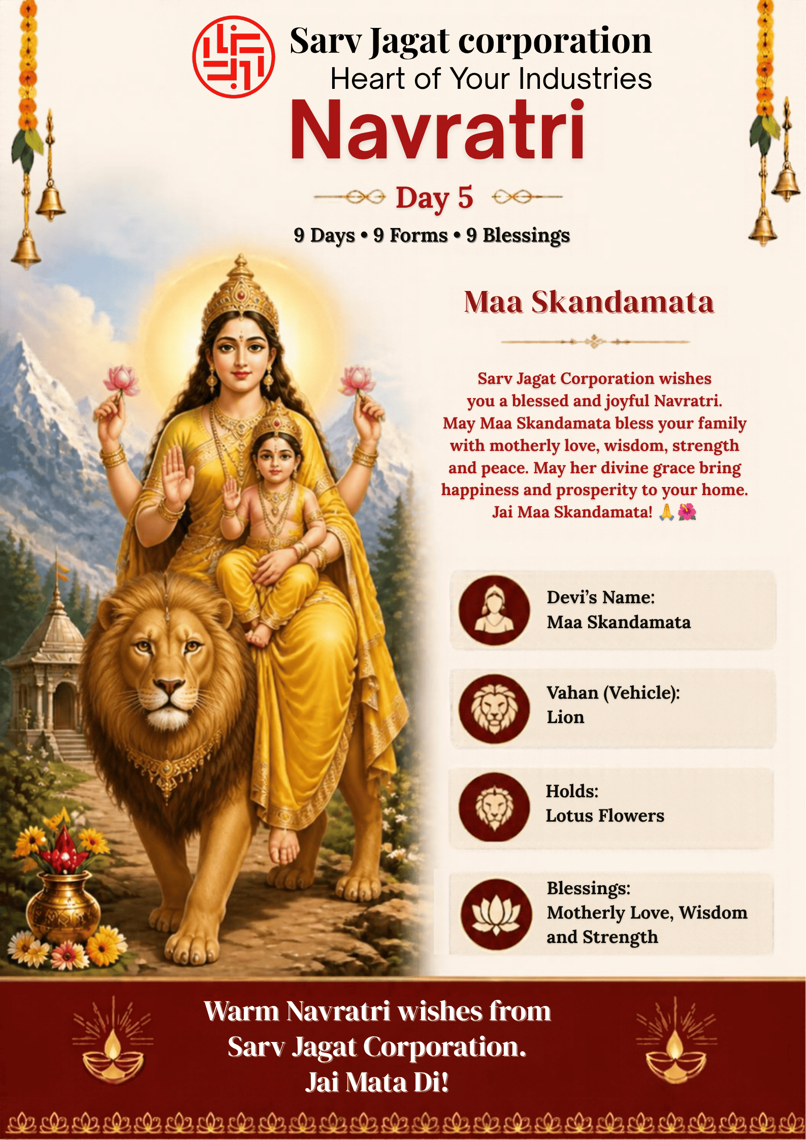 Navratri Day 5: Maa Skandamata | Wisdom, Love & Divine Blessings