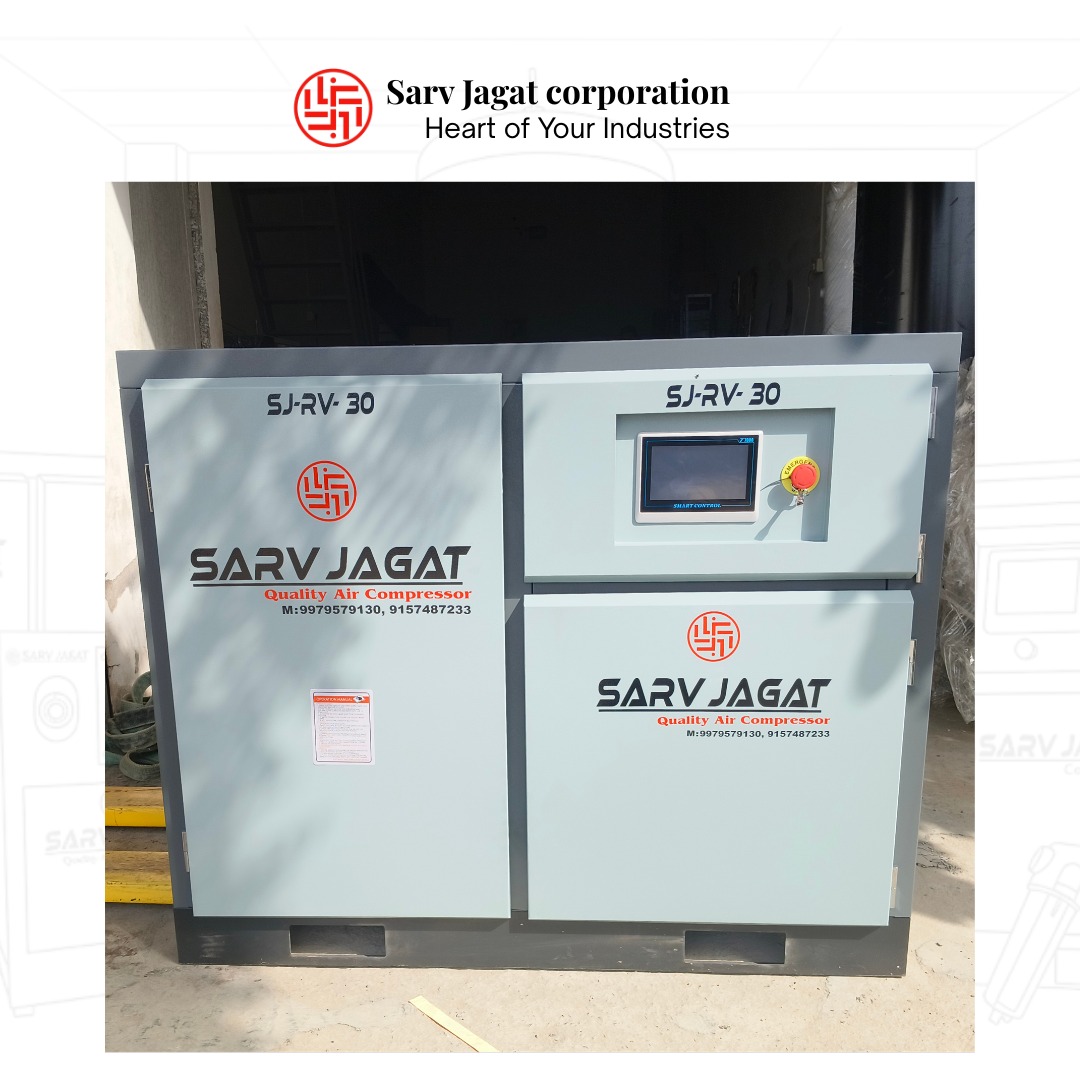 30 HP VFD Screw Air Compressor | 135 CFM | 8 Bar | Rice Mill Industry