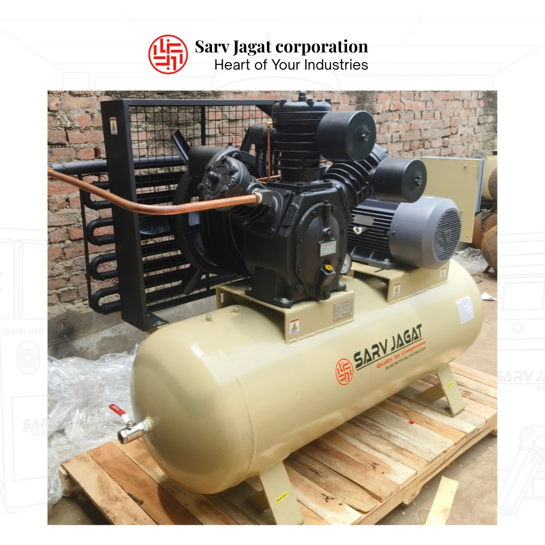 20 HP High-Pressure Reciprocating Air Compressor | 25 Bar | 54 CFM | PET Bottle Blowing
