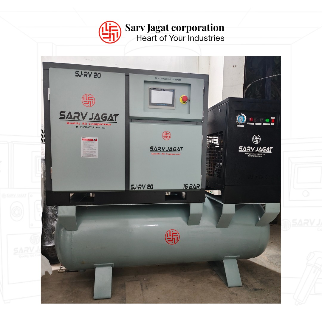 20 HP VFD Screw Air Compressor | 16 Bar | 60 CFM | Laser Cutting & Fabrication