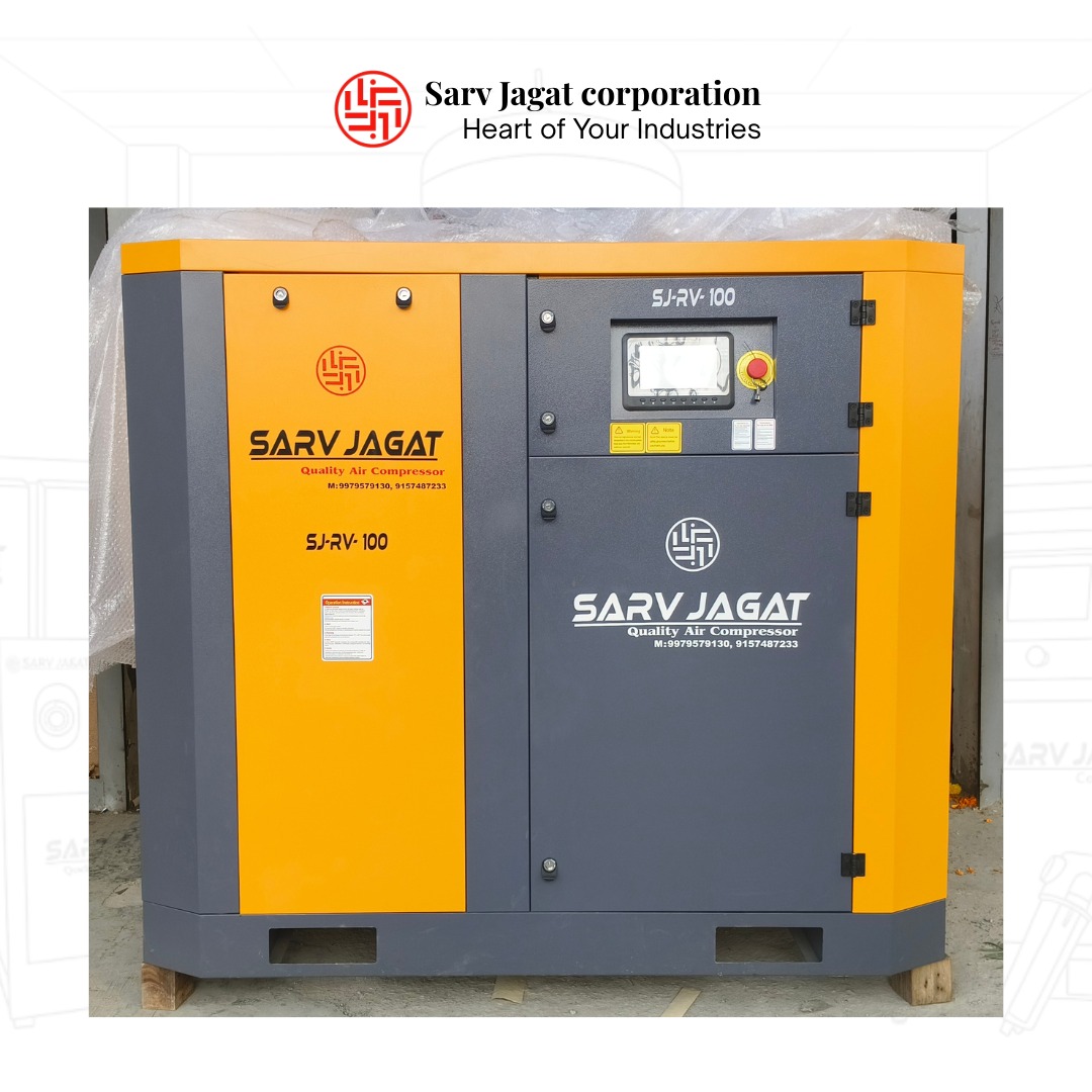 100 HP VFD Screw Air Compressor | 75 kW | 500 CFM | 8 Bar | Solar Industry