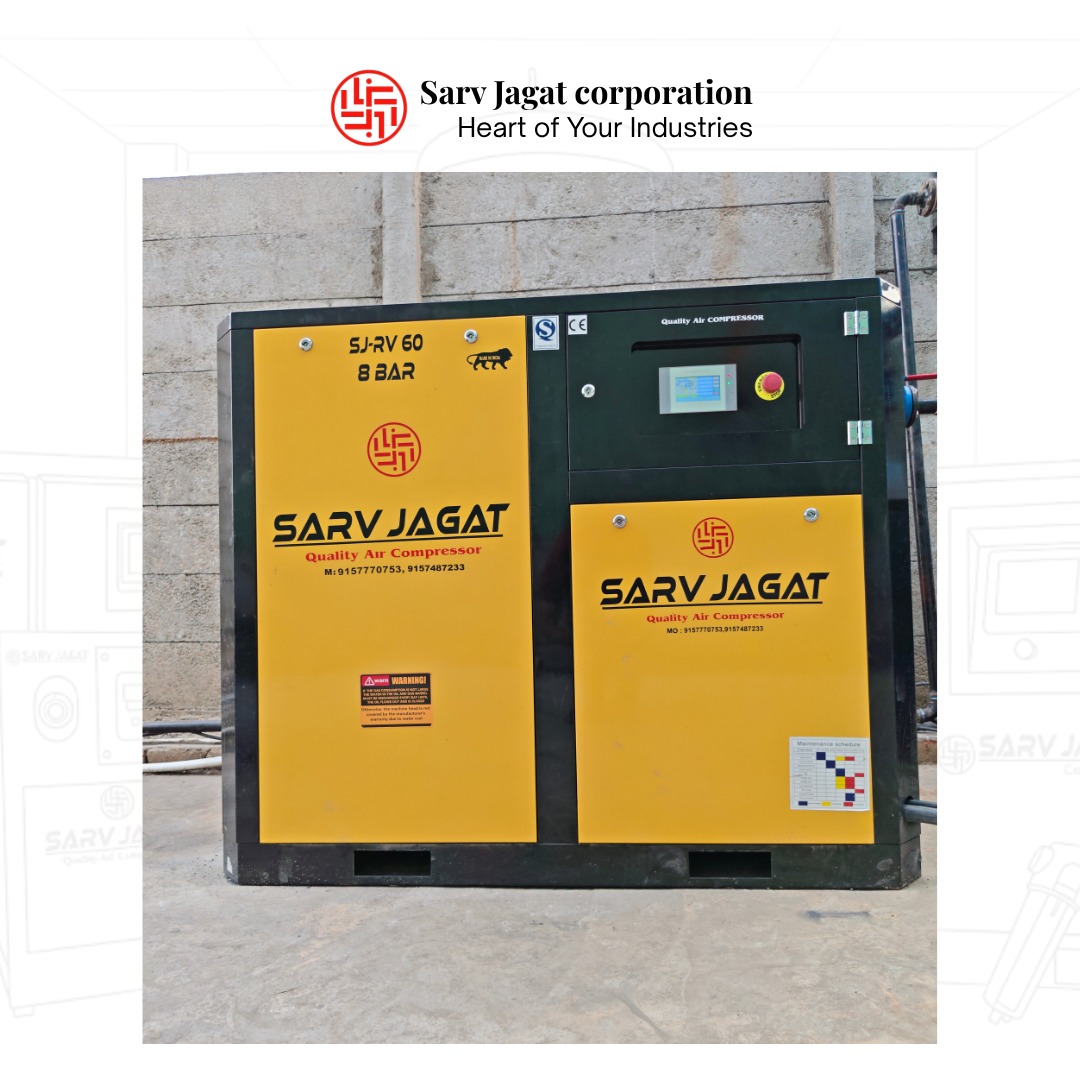 60 HP VFD/VSD Screw Air Compressor | 8 Bar | 280 CFM | Food, Chemical & Manufacturing