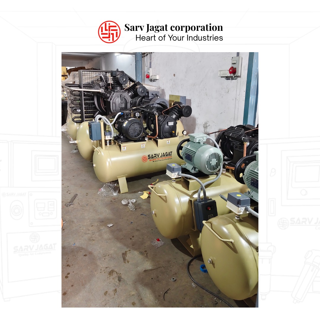 7.5 HP Reciprocating Piston Air Compressor | 13 Bar | 26 CFM | 250L Tank